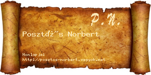 Posztós Norbert névjegykártya